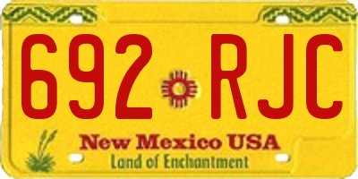 NM license plate 692RJC