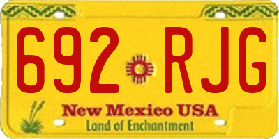 NM license plate 692RJG