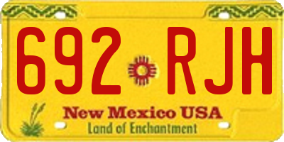 NM license plate 692RJH