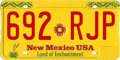 NM license plate 692RJP