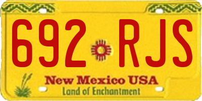 NM license plate 692RJS