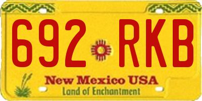 NM license plate 692RKB