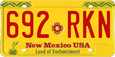NM license plate 692RKN
