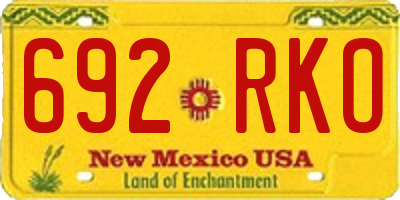 NM license plate 692RKO