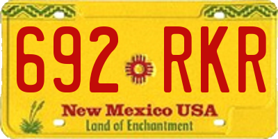 NM license plate 692RKR