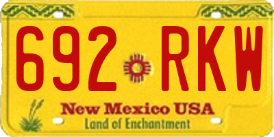 NM license plate 692RKW
