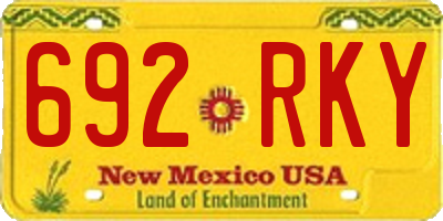 NM license plate 692RKY