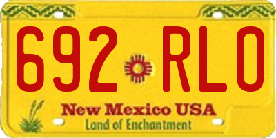 NM license plate 692RLO