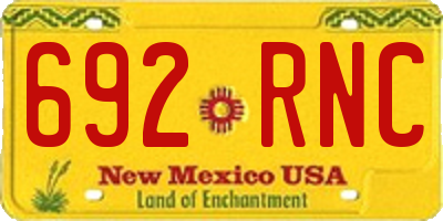 NM license plate 692RNC
