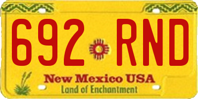NM license plate 692RND