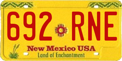 NM license plate 692RNE