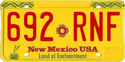 NM license plate 692RNF
