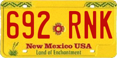 NM license plate 692RNK