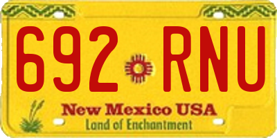 NM license plate 692RNU