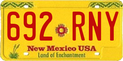 NM license plate 692RNY