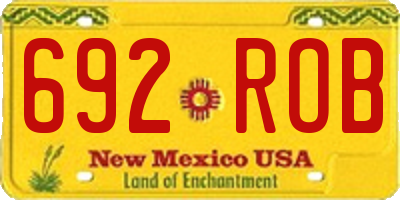 NM license plate 692ROB