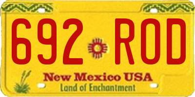 NM license plate 692ROD