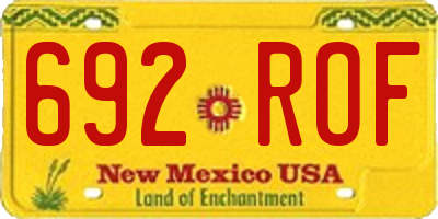 NM license plate 692ROF