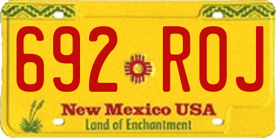 NM license plate 692ROJ