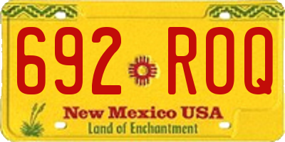 NM license plate 692ROQ