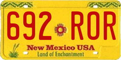 NM license plate 692ROR
