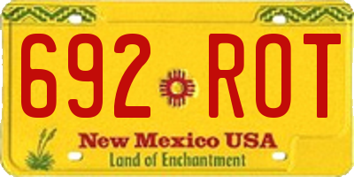 NM license plate 692ROT