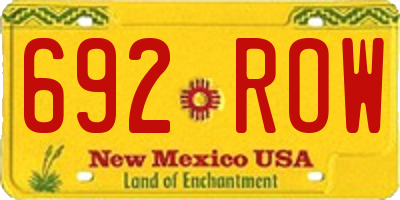 NM license plate 692ROW