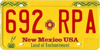 NM license plate 692RPA