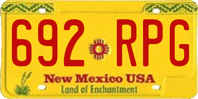 NM license plate 692RPG