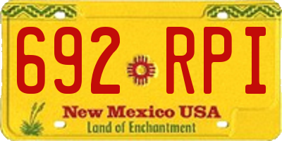 NM license plate 692RPI