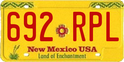 NM license plate 692RPL