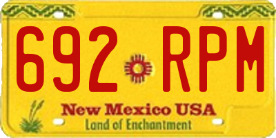 NM license plate 692RPM