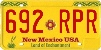 NM license plate 692RPR