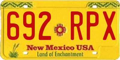 NM license plate 692RPX