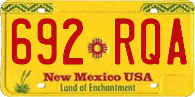 NM license plate 692RQA