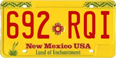 NM license plate 692RQI