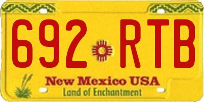 NM license plate 692RTB