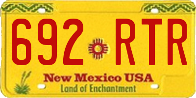 NM license plate 692RTR