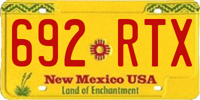 NM license plate 692RTX