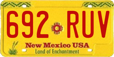 NM license plate 692RUV