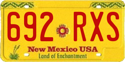 NM license plate 692RXS
