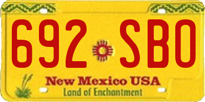 NM license plate 692SBO