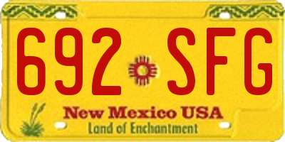 NM license plate 692SFG