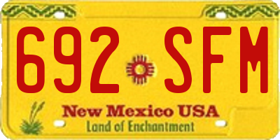 NM license plate 692SFM