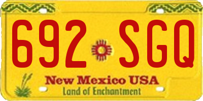 NM license plate 692SGQ