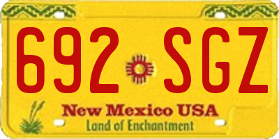 NM license plate 692SGZ