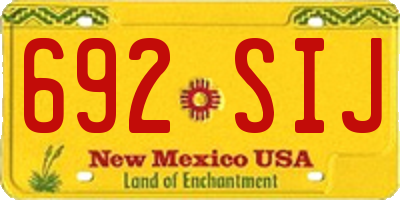 NM license plate 692SIJ