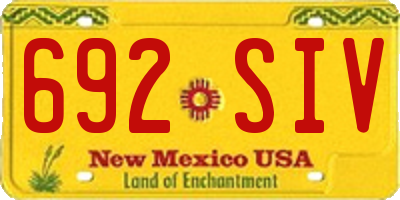 NM license plate 692SIV