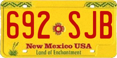 NM license plate 692SJB