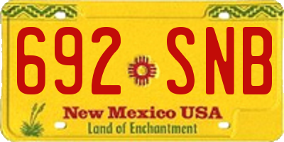 NM license plate 692SNB